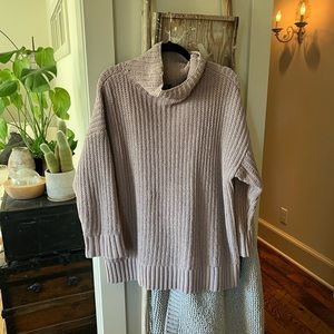 Aerie Knitted Mock-neck Oversized Sweater